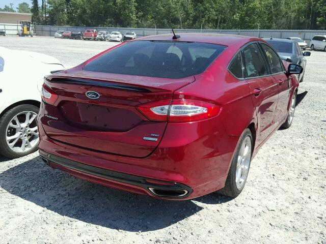 3FA6P0H94DR342460 - 2013 FORD FUSION SE RED photo 4