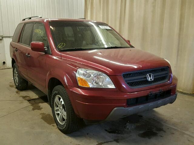 2HKYF18554H617006 - 2004 HONDA PILOT EXL MAROON photo 1