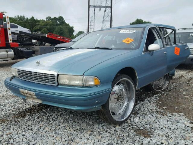 1G1BN53E7MW186971 - 1991 CHEVROLET CAPRICE CL TEAL photo 2