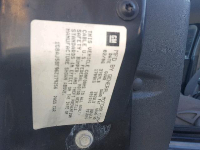 1G8AJ58F96Z179256 - 2006 SATURN ION LEVEL GRAY photo 10