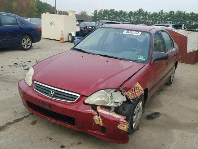 1HGEJ6670XL045122 - 1999 HONDA CIVIC LX RED photo 2