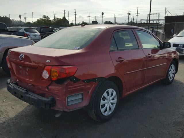 1NXBU4EE5AZ191946 - 2010 TOYOTA COROLLA BA RED photo 4