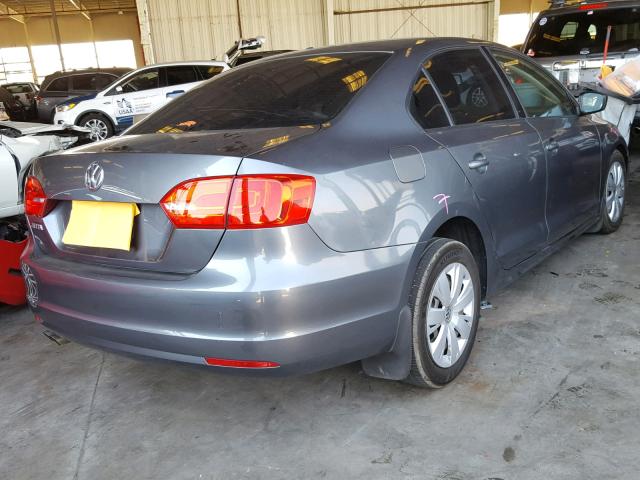 3VW2K7AJ1CM331865 - 2012 VOLKSWAGEN JETTA BASE Մոխրագույն լուսանկար 4