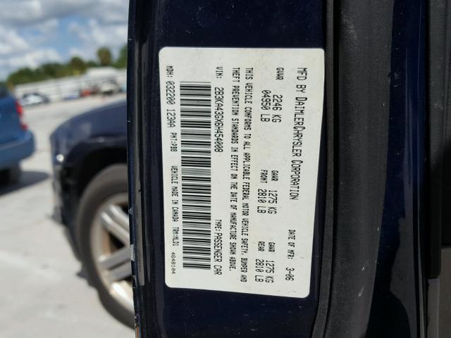 2B3KA43GX6H454008 - 2006 DODGE CHARGER BLUE photo 10