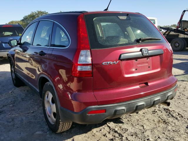 JHLRE38397C080287 - 2007 HONDA CR-V LX BURGUNDY photo 3