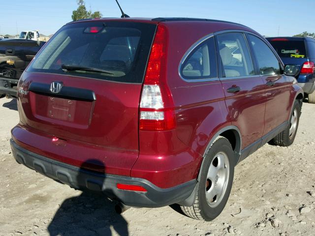 JHLRE38397C080287 - 2007 HONDA CR-V LX BURGUNDY photo 4