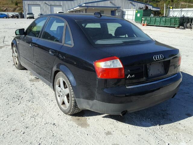 WAULC68E64A025957 - 2004 AUDI A4 1.8T QU BLACK photo 3