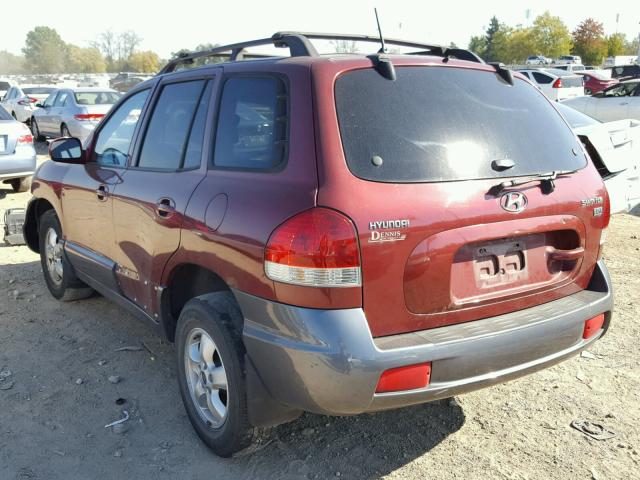 KM8SC13E55U014159 - 2005 HYUNDAI SANTA FE G MAROON photo 3