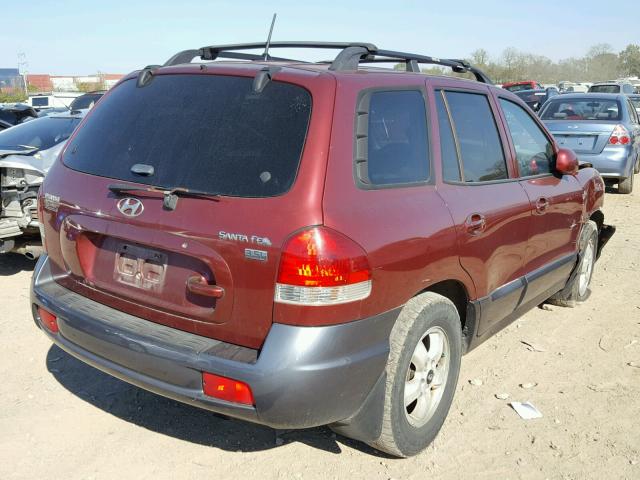 KM8SC13E55U014159 - 2005 HYUNDAI SANTA FE G MAROON photo 4