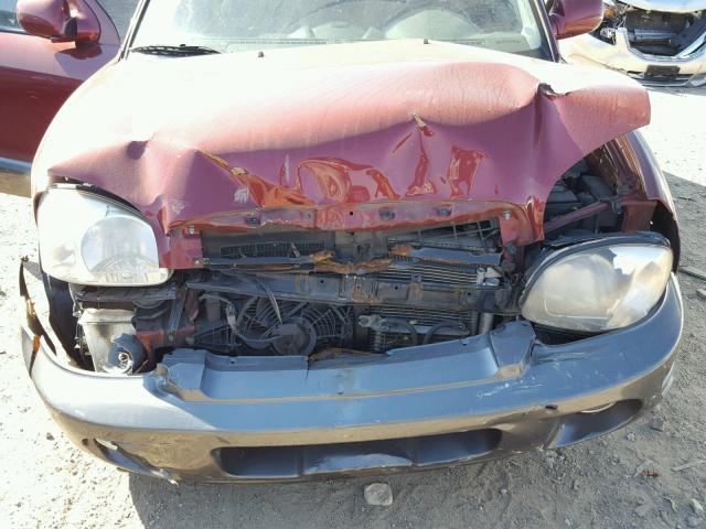 KM8SC13E55U014159 - 2005 HYUNDAI SANTA FE G MAROON photo 7