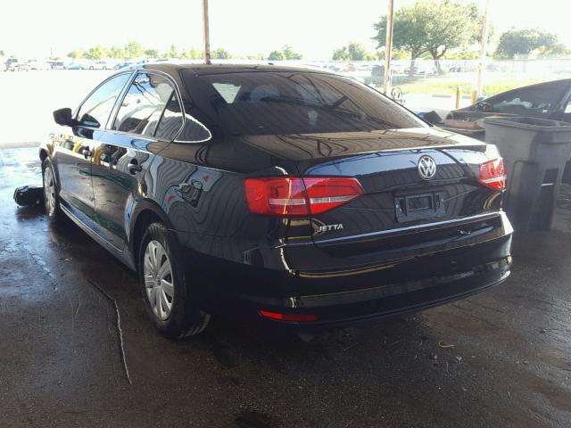 3VW2K7AJ1FM413650 - 2015 VOLKSWAGEN JETTA BASE Սև լուսանկար 3