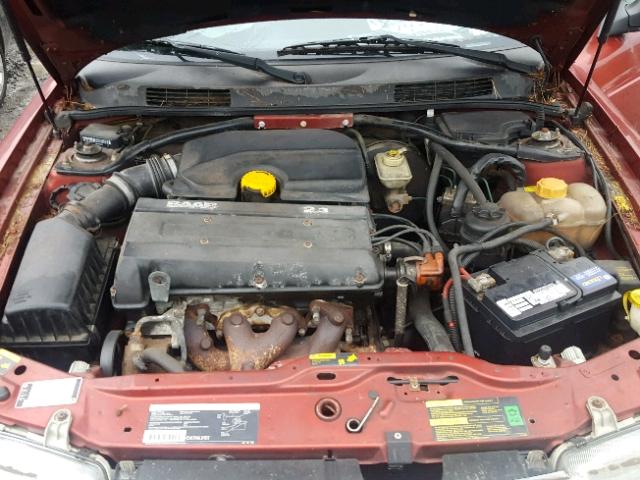 YS3DD58B9V2033317 - 1997 SAAB 900 S RED photo 7