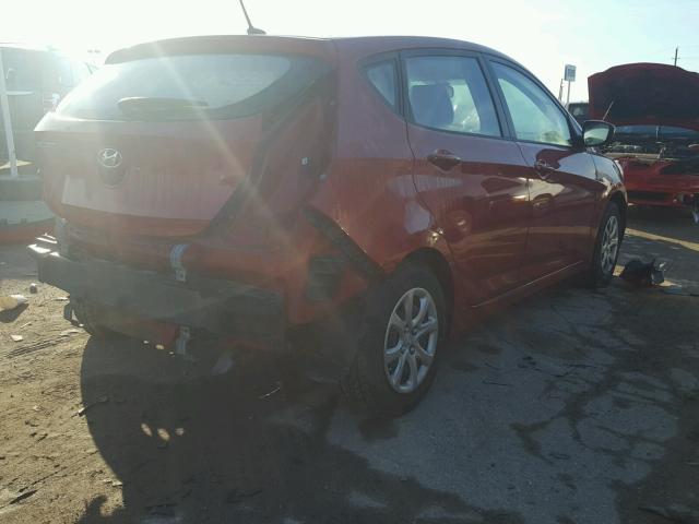 KMHCT5AE6EU145227 - 2014 HYUNDAI ACCENT ORANGE photo 4