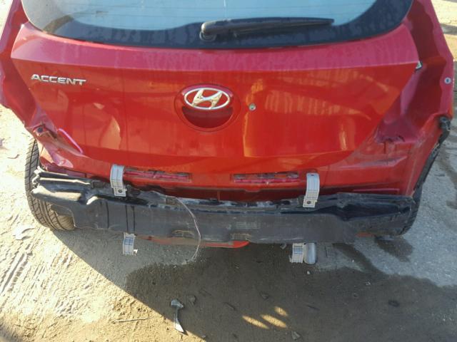 KMHCT5AE6EU145227 - 2014 HYUNDAI ACCENT ORANGE photo 9