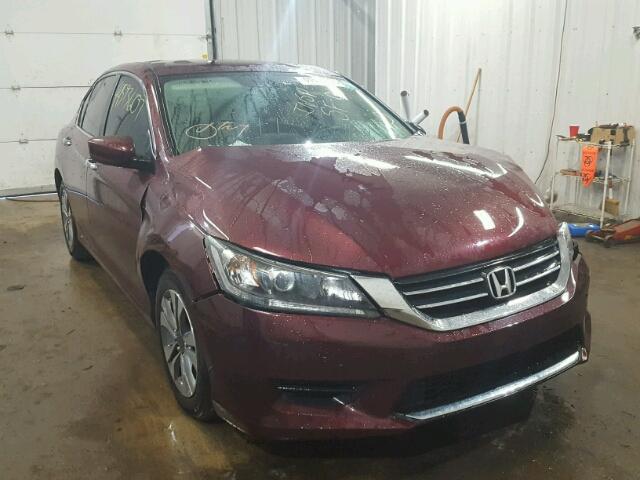 1HGCR2F3XDA270452 - 2013 HONDA ACCORD LX MAROON photo 1