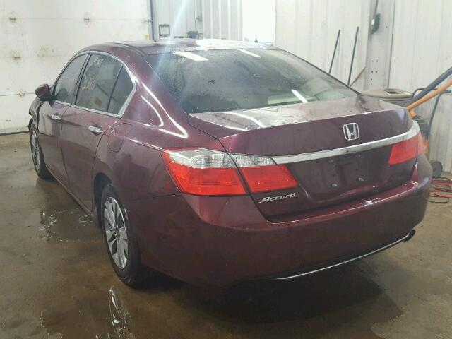 1HGCR2F3XDA270452 - 2013 HONDA ACCORD LX MAROON photo 3