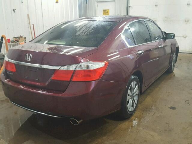 1HGCR2F3XDA270452 - 2013 HONDA ACCORD LX MAROON photo 4