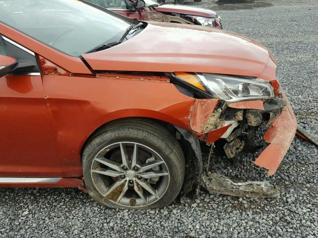 5NPE34AB7FH115016 - 2015 HYUNDAI SONATA SPO ORANGE photo 9