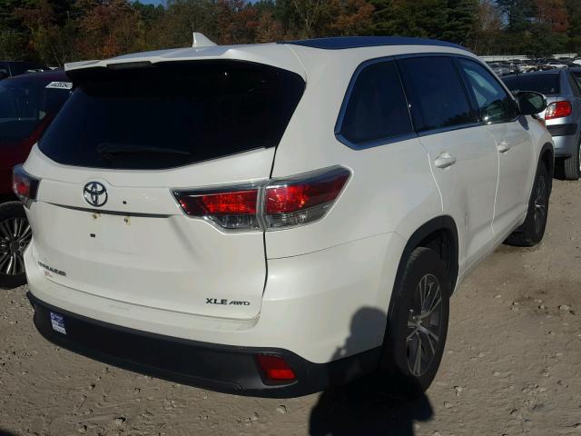 5TDJKRFH6GS334931 - 2016 TOYOTA HIGHLANDER WHITE photo 4