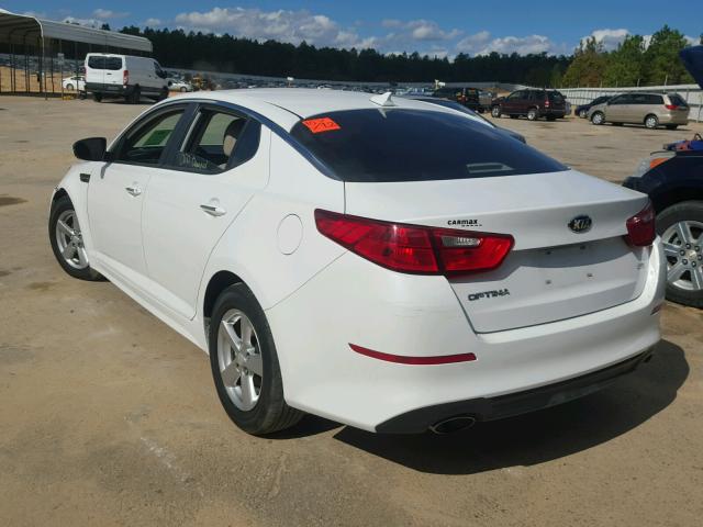 5XXGM4A74FG358215 - 2015 KIA OPTIMA LX WHITE photo 3