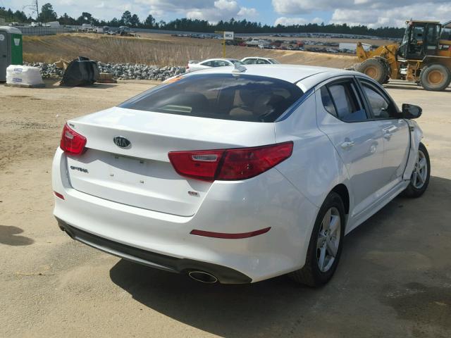 5XXGM4A74FG358215 - 2015 KIA OPTIMA LX WHITE photo 4