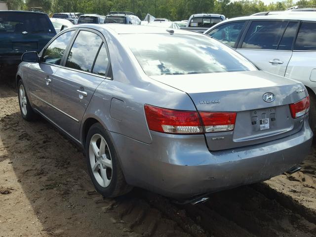 5NPEU46F98H359617 - 2008 HYUNDAI SONATA BLUE photo 3