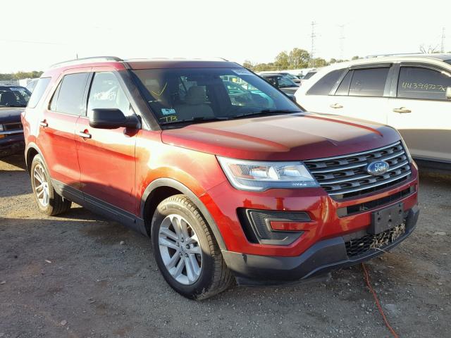 1FM5K7B89GGB62492 - 2016 FORD EXPLORER RED photo 1