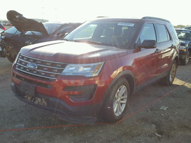 1FM5K7B89GGB62492 - 2016 FORD EXPLORER RED photo 2