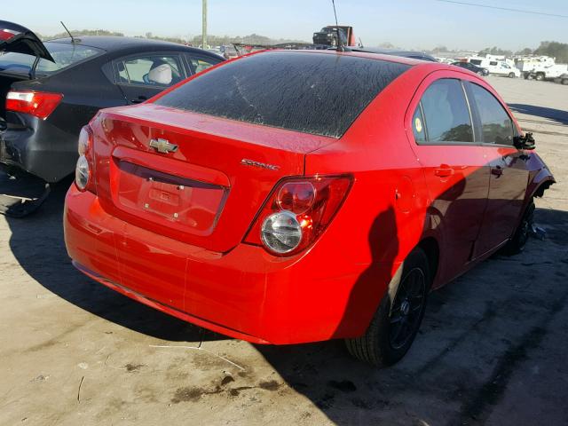 1G1JB5SH2D4165280 - 2013 CHEVROLET SONIC LS RED photo 4