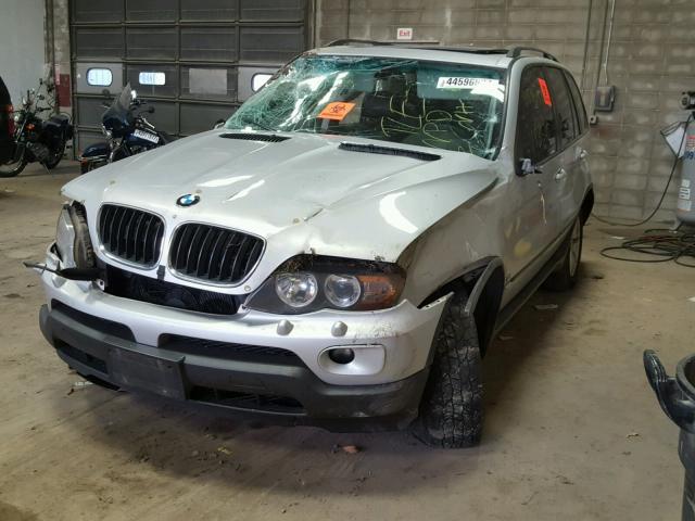 5UXFA13515LY20158 - 2005 BMW X5 SILVER photo 2