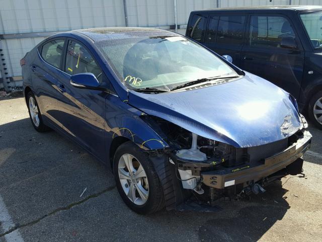 5NPDH4AEXGH765645 - 2016 HYUNDAI ELANTRA SE BLUE photo 1