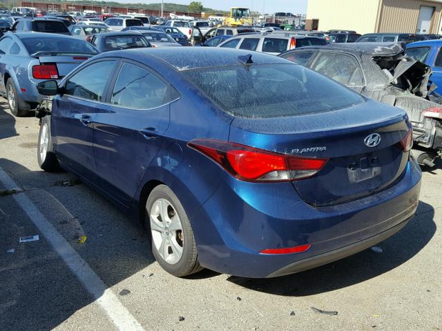 5NPDH4AEXGH765645 - 2016 HYUNDAI ELANTRA SE BLUE photo 3