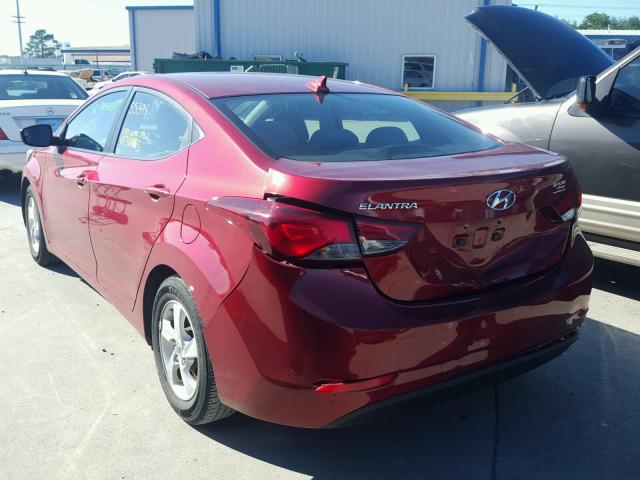 5NPDH4AE7FH589068 - 2015 HYUNDAI ELANTRA SE MAROON photo 3