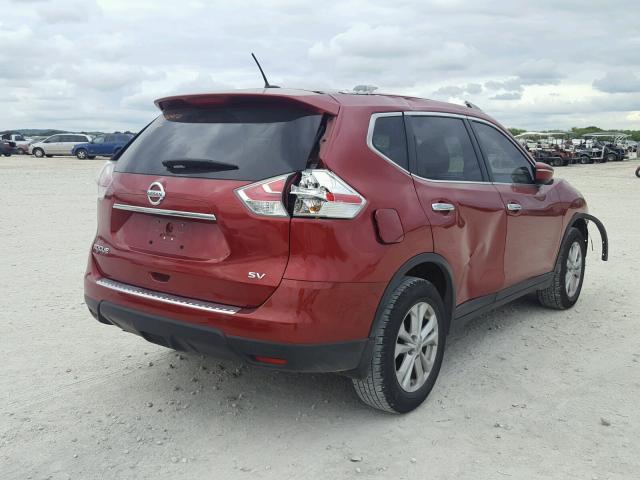 KNMAT2MT9FP576259 - 2015 NISSAN ROGUE S RED photo 4