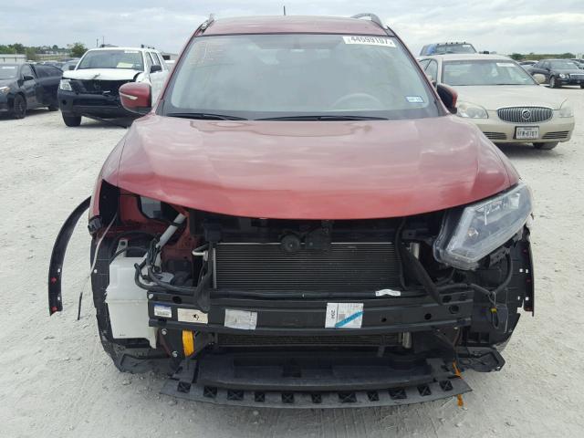 KNMAT2MT9FP576259 - 2015 NISSAN ROGUE S RED photo 9