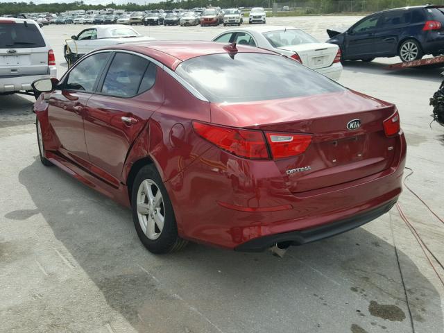 5XXGM4A74FG486860 - 2015 KIA OPTIMA RED photo 3