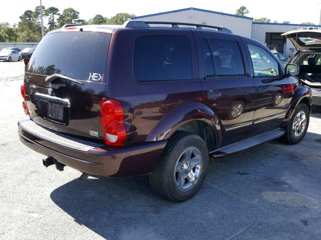 1D8HB58D25F617911 - 2005 DODGE DURANGO LI MAROON photo 4