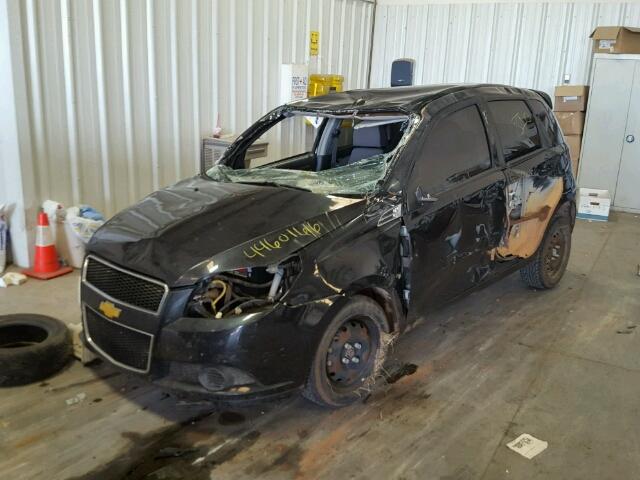 KL1TD66E69B627737 - 2009 CHEVROLET AVEO LS BLACK photo 2