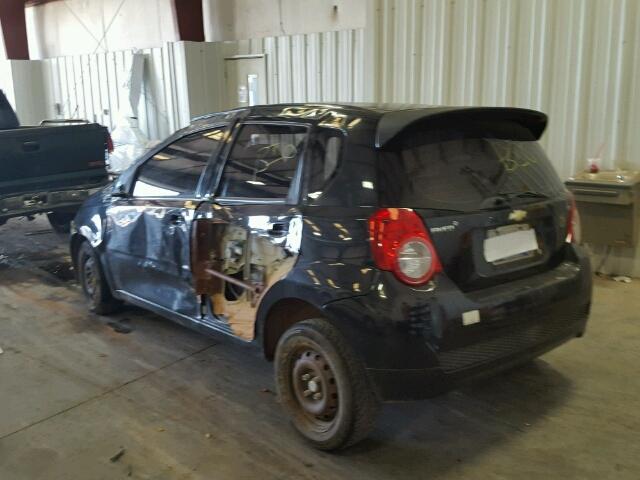 KL1TD66E69B627737 - 2009 CHEVROLET AVEO LS BLACK photo 3