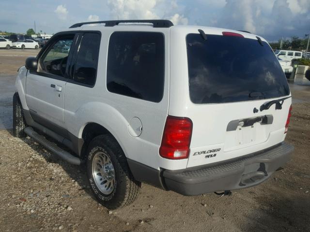 1FMYU60E71UA90128 - 2001 FORD EXPLORER S WHITE photo 3