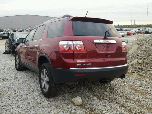 1GKKRREDXBJ125409 - 2011 GMC ACADIA SLT MAROON photo 3