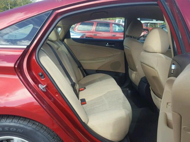 5NPEB4ACXDH561900 - 2013 HYUNDAI SONATA GLS RED photo 6