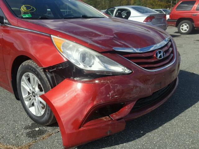 5NPEB4ACXDH561900 - 2013 HYUNDAI SONATA GLS RED photo 9