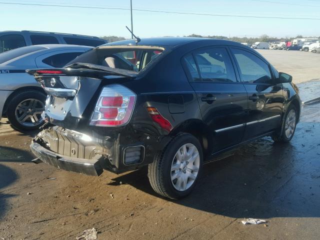 3N1AB6AP0CL762235 - 2012 NISSAN SENTRA BLACK photo 4