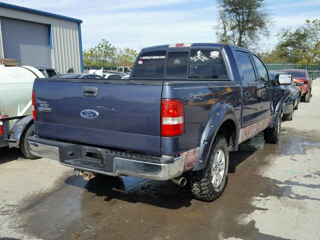 1FTPW14535FB03684 - 2005 FORD F150 SUPER BLUE photo 4