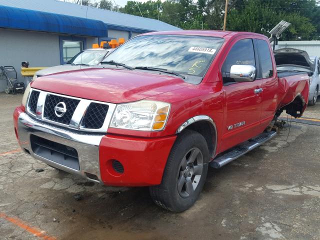 1N6AA06A85N508824 - 2005 NISSAN TITAN XE RED photo 2