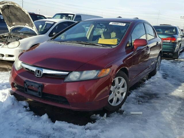 2HGFA16588H518107 - 2008 HONDA CIVIC LX MAROON photo 2