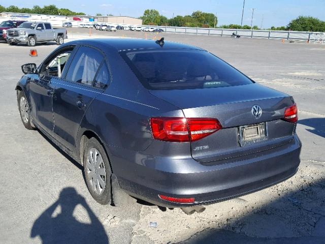 3VW2K7AJ0FM404471 - 2015 VOLKSWAGEN JETTA BASE CHARCOAL photo 3