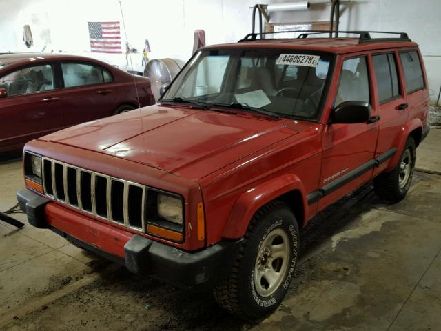 1J4FF48S71L538758 - 2001 JEEP CHEROKEE S RED photo 2