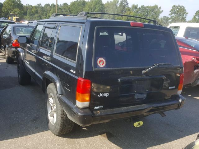 1J4FF58S7YL117011 - 2000 JEEP CHEROKEE C BLACK photo 3